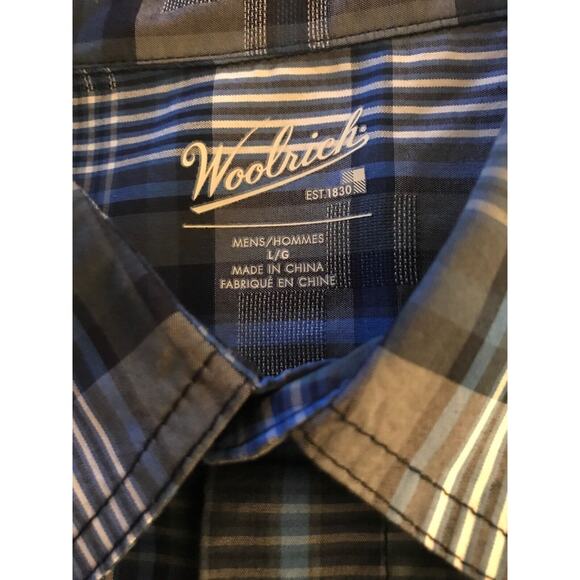 Woolrich Adventure Series Mens Large Keep It Moving Short Sleeve Blue Plaid $59 - Picture 2 of 6